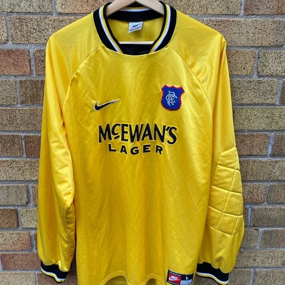 Vintage 1997-1999 Nike Glasgow Rangers Goalkeeper Shirt Large Satin - Picture 2 of 9